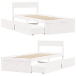 vidaXL Cadre de lit sans matelas blanc 100x200 cm bois de pin massif