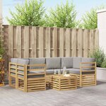 vidaXL Ensemble de canapés d'extérieur 7 Pièces Blanc et gris clair