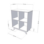 Meuble de rangement NABOSKY turquoise 2x2