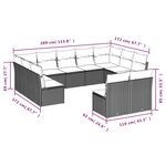 vidaXL Salon de jardin 11 Pièces avec coussins beige résine tressée