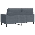 vidaXL Canapé à 2 places Gris foncé 140 cm Velours