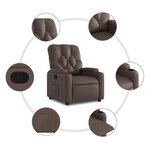 vidaXL Fauteuil inclinable Marron Similicuir