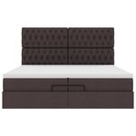 VidaXL Cadre de lit ottoman avec matelas marron foncé 200x200 cm tissu