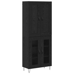 vidaXL Haut Armoire Chêne noir 69 5 x 34 x 180 cm Bois d'ingénierie