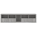 vidaXL Buffet avec lumières LED sonoma gris 283x37x67 cm