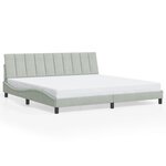 vidaXL Cadre de lit sans matelas gris clair 200x200 cm velours