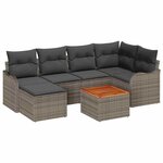 vidaXL Ensemble de canapé de jardin 7 Pièces Gris Poly rotin