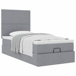vidaXL Lit ottoman avec matelas gris clair 90x200 cm tissu