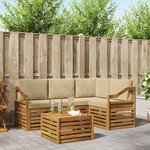 vidaXL Ensemble de canapés d'extérieur 5 Pièces Naturel et Beige