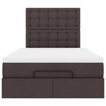 vidaXL Cadre de lit ottoman avec matelas marron foncé 120x200 cm tissu
