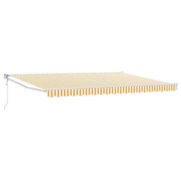 vidaXL Auvent rétractable Jaune et blanc 4 x 2 m Polyester et métal