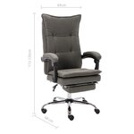 vidaXL Chaise de bureau Gris Tissu