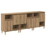 vidaXL Buffets 3 Pièces Chêne artisanal 60 x 35 x 70 cm Bois d'ingénierie