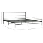 vidaXL Cadre de lit sans matelas gris métal 180x200 cm