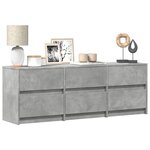 vidaXL Meuble TV avec LED gris béton 140x34x50 cm bois d'ingénierie