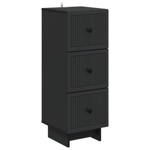 vidaXL Armoire à tiroirs Noir 33 x 34 5 x 90 cm Bois d'ingénierie