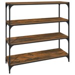 vidaXL Bibliothèque Chêne fumé 100x33x100cm Bois d'ingénierie et acier