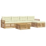 vidaXL Ensemble de canapés d'extérieur 7 pc Blanc et crème Polyester