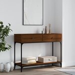vidaXL Table console chêne marron 100x34 5x75 cm bois d'ingénierie