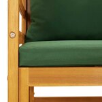 vidaXL Chaise de jardin avec coussins verts bois massif d'acacia