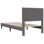 vidaXL Cadre de lit avec bandes LED Gris 80 x 200 cm Simili cuir