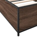 vidaXL Cadre de lit chêne marron 75x190 cm bois d'ingénierie et métal