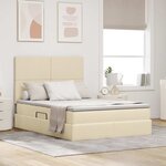 vidaXL Lit avec des lumières à LED Crème 140 x 190 cm tissu