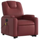 vidaXL Fauteuil inclinable de massage électrique rouge bordeaux