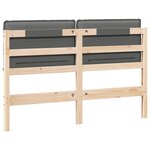 vidaXL Tête de lit capitonnée Gris Naturel et Clair 135 cm Pin massif