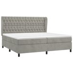 vidaXL Sommier à lattes de lit et matelas Gris clair 200x200cm Velours