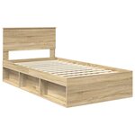 vidaXL Cadre de lit avec tête de lit Sonoma 100 x 200 cm Pin massif