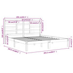 vidaXL Cadre de lit Gris Bois massif 200x200 cm