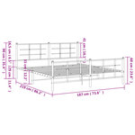 vidaXL Cadre de lit métal sans matelas avec pied de lit noir 183x213cm