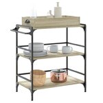 vidaXL Chariot de cuisine chêne sonoma 81 5x41x92 5 cm bois ingénierie