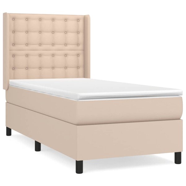 vidaXL Sommier à lattes de lit avec matelas Cappuccino 80x200 cm