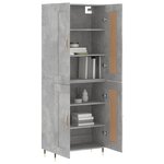 vidaXL Buffet haut Gris béton 69 5x34x180 cm Bois d'ingénierie