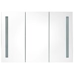 vidaXL Armoire de salle de bain à miroir LED 89x14x62 cm Gris brillant