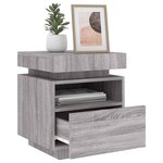 vidaXL Armoire de chevet avec lumières LED sonoma gris 40x39x48 5 cm