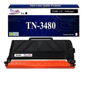 T3AZUR- Toner compatible avec Brother TN3480 TN3430 pour Brother HL-L6300DW HL-L6300DWT HL-L6400DW HL-L6400DWT HL-L6400DWTSP HL-L6400DWTT HL-L6450DW- 8 000 pages