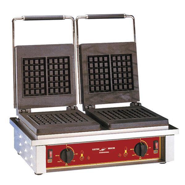 Gaufrier professionnel double fers bruxellois - ged 10 -  -  550x440x230mm