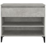 vidaXL Armoire à chaussures Gris béton 70x36x60 cm Bois d'ingénierie