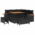 vidaXL Ensemble de canapé de jardin 8 Pièces Noir 100 x 100 x 71 cm