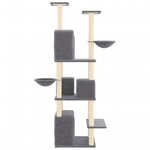 vidaXL Arbre à chat avec griffoirs en sisal Gris foncé 180 cm