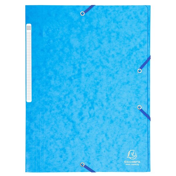 Chemise À Élastiques Maxi Capacity Carte Lustrée 425gm2 - A4 - Turquoise - X 25 - Exacompta