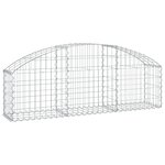 vidaXL Panier de gabions arqué 150x30x40/60 cm Fer galvanisé