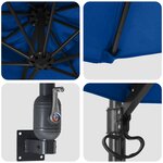 vidaXL Parasol de patio Bleu azur Polyester Grand Inclinable