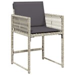 vidaXL Ensemble à manger de jardin et coussins 9 Pièces gris clair rotin