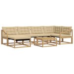 vidaXL Ensemble de canapés d'extérieur 7 pc Blanc et Beige
