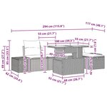 vidaXL Ensemble de canapé de jardin 6 Pièces Noir polyrotin