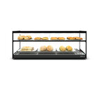 Vitrine chaude série logic avec led - 840 à 1190 mm - sayl - 2 étagères - acier inoxydable840 mm 690x395x360mm